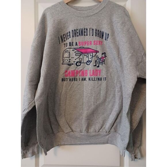 Super Sexy Camping Lady Crewneck size 2XL - Picture 1 of 2